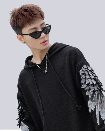 Sweatshirt for Men Hooded Embroidered Male Clothes Hip Hop Hoodies White Sweat Shirt Luxury No Brand Streetwear Autumn Cheap Emo