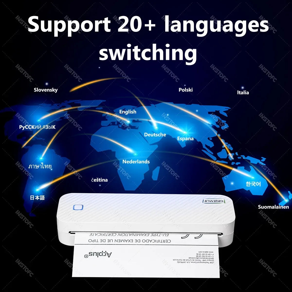 Wireless Mini A4 Thermal Printer Inkless Portable Bluetooth Mobile Phone Photo Document Printer For Office/Work/Home Use