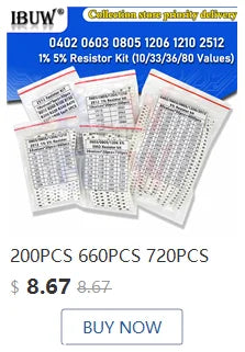 100PCS=5 colors x 20pcs 5050 5703 1210 1206 0805 0603 LED Diode Assortment SMD LED Diode Kit Green/ RED / White / Blue / Yellow
