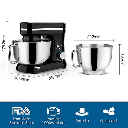 Powerful Stand Mixer Electric Blender Desktop Egg Whisk 1000w 8+P Speed Food Processor Multifunctional Kitchen Mixer with Bowl