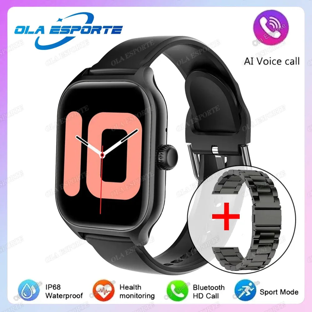 2.01'' Sports SmartWatch Fitness Clock Health Monitor Waterproof Smartwatch Wireless Call Watches For Men Women IOS Andriod 2025