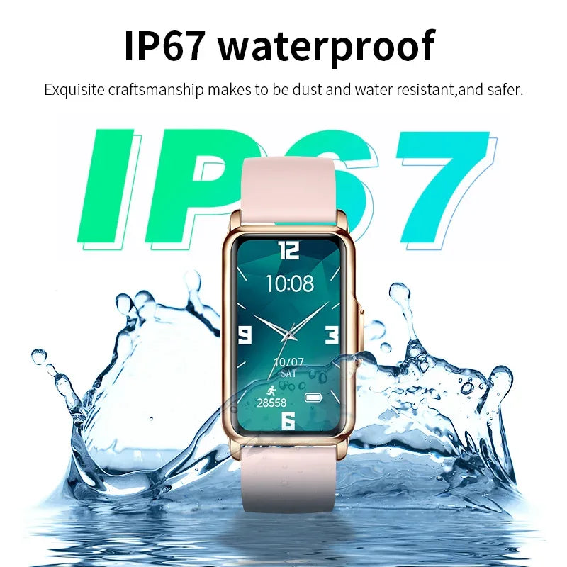 Smart Bracelet Women Smartwatch Men Heart Rate Blood Oxygen Waterproof Sport Fitness Smart Band Watch Call Reminder Ladies+Gift