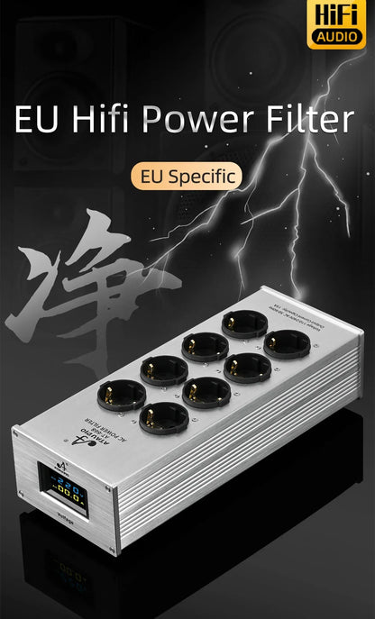 Hi-end EU Hifi Power Filter for Standard EU Socket Noise-free Audio Purifier Filter Power Conditioner with EU Outlets Strip