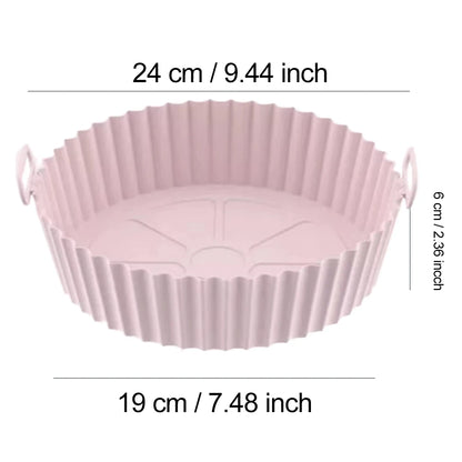 Silicone Air Fryer Liners Pot,Airfryer Basket Cooking Gadgets ,Reusable Baking Tray Non-stick Pizza Pan Oven Kitchen Accessories