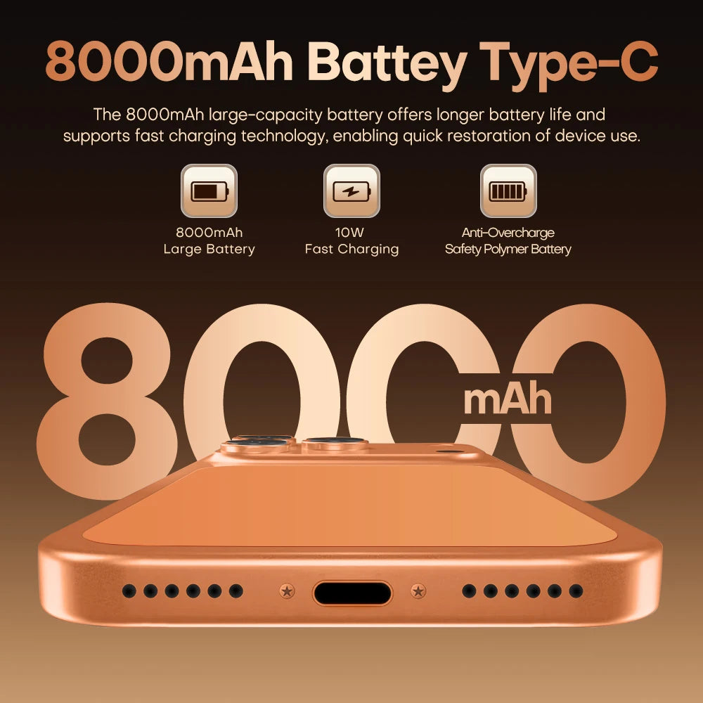 Hot 2026 High Quality i17 Pro Max Original Intelligent 4G 5G Dual Card Dual Standby System Global Version 8000mAh Battery