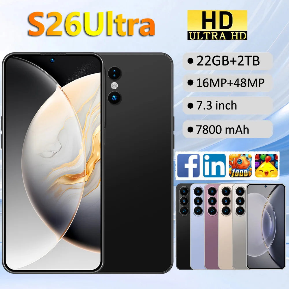 NEW HD Silicone Protective Covers Use for S26 Ultra Smartphone Accessories 7.3HD Mobile Cell Phones Case High-quality Android 5G