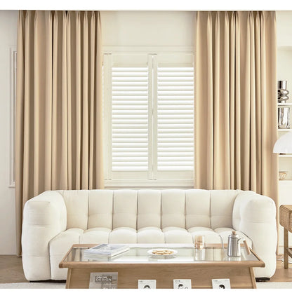 Modern Blackout Curtain For Bedroom Beige Color Girl Curtians For Living Room Window Treatment Drapes High Shading 85% Custom