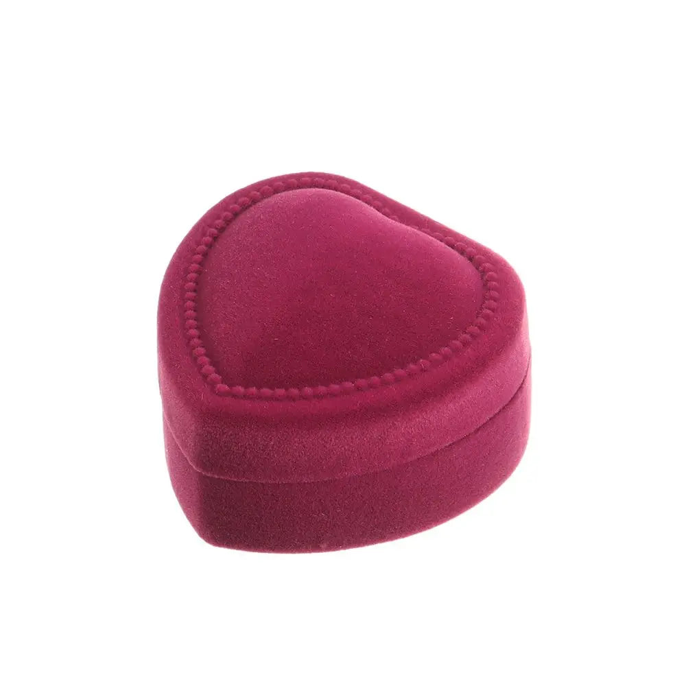 Fashion Velvet Ring Box Engagement Wedding Party Valentine's Day Jewelry Case Heart Boxes Earrings Holder Couple Lover Gifts