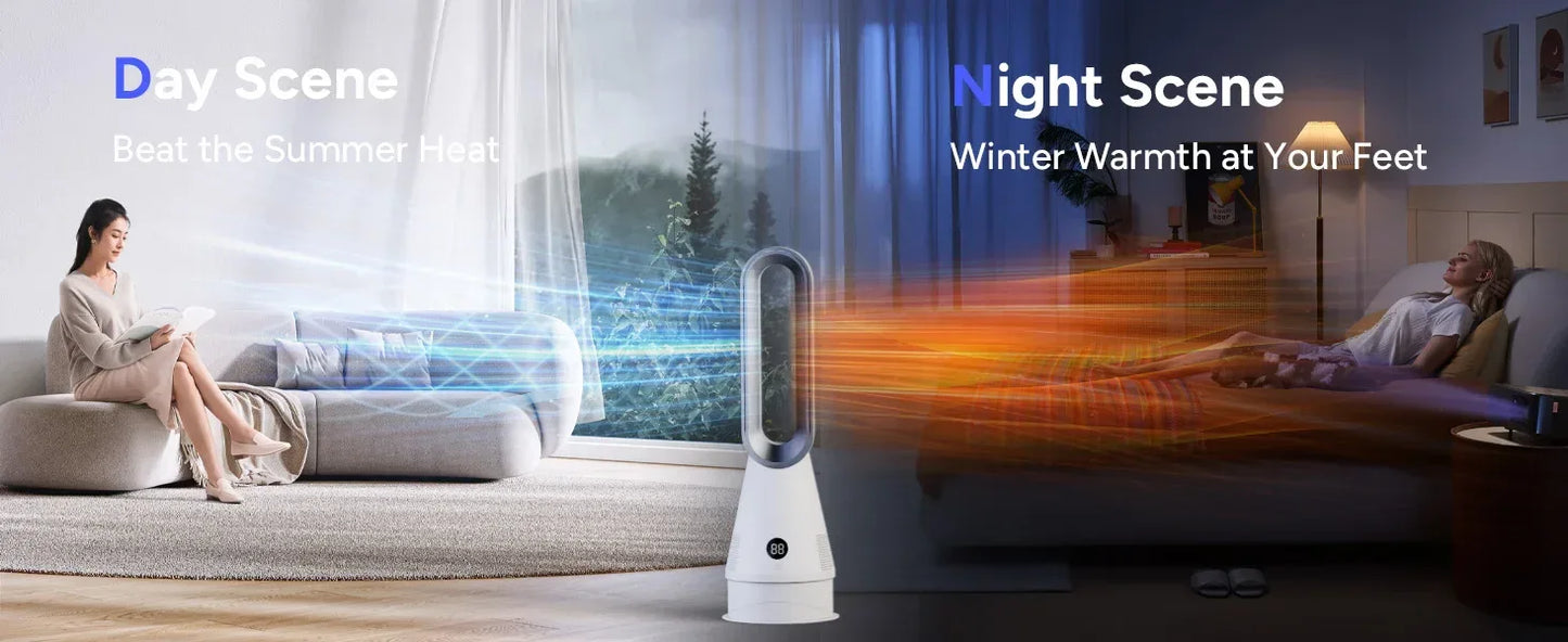 Wholesale Smart Fan and Warming Dual Purpose  Office Home House Room Portable Electric Bladeless Fan Heater