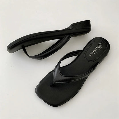 Women Solid Slippers Outdoor Light Weight Cool Shoes Ladies Flat Flip-flop Non-slip Basic Home Sandals Pantuflas Mujer