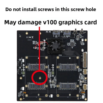 SXM2 for NVIDIA V100 GPU Adapter Board Card NVLink 300G 4-Port 4‑Way / Dual-Card Dual-Channel Pass-Through Expansion Backplane