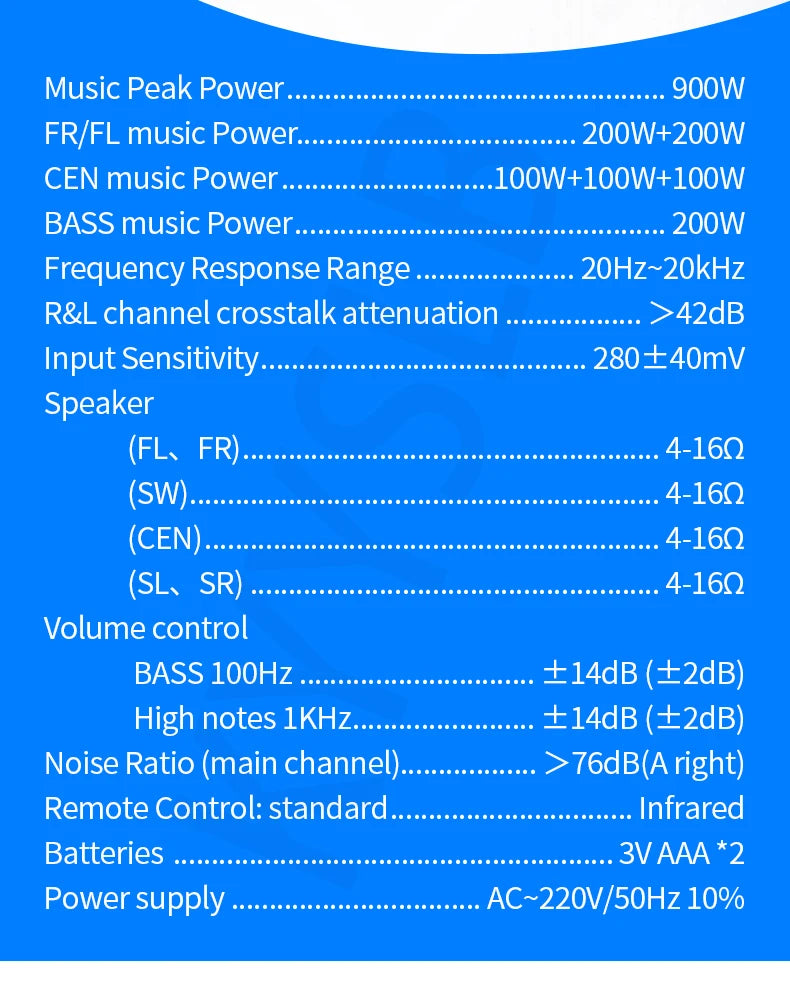 KYYSLB 900W 5.1 Bluetooth Sound Amplifier for Speakers Audio HIFI Karaoke Fever Digital Home Theater System Amplifiers