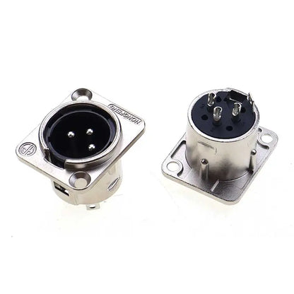 JCD XLR 3pin Male Female Panel Audio Microphone Mixer Plug Jack Connector YS145 YS146 Male Female 3 Core XLR Metal Socket