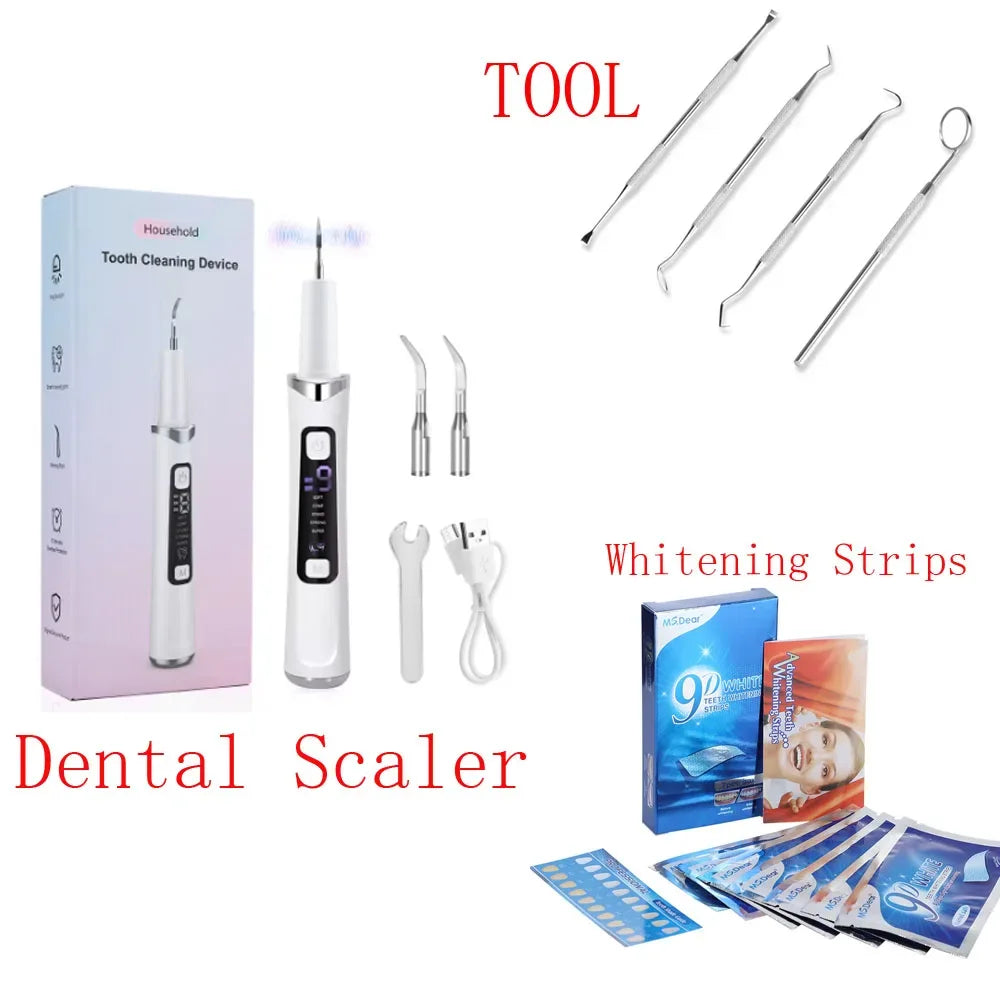 Ultrasonic Dental Scaler Tartar Remover 5 modes with LED Light Household Teeth Cleaning Tools Dental Cleaner Oral Care