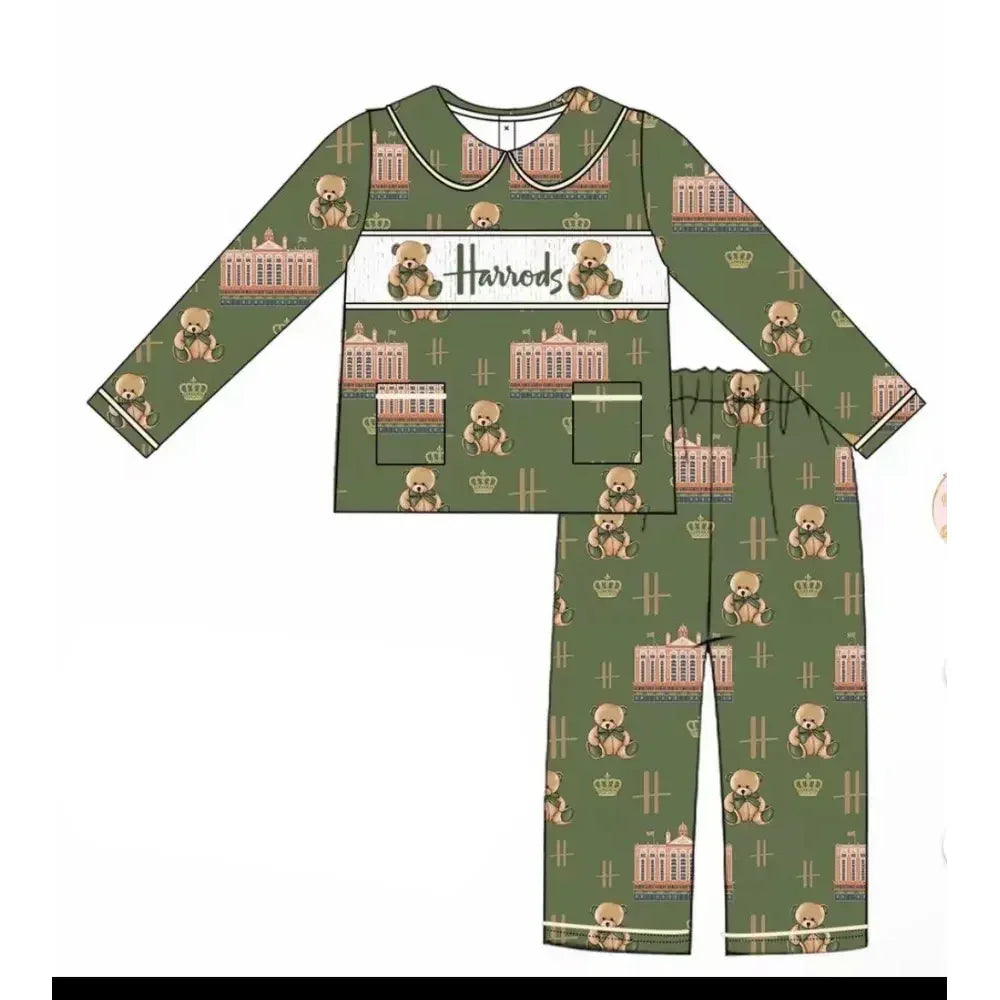 Boutique Kids Night Sleeping Bathrobe Dressing Gown Baby Robe Pajamas Toddler Boy Christmas Gingerbread Clothing Set