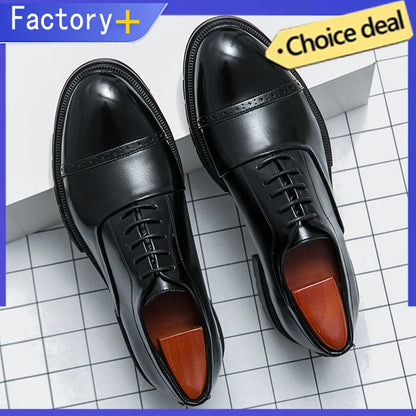 High Quality Brogues Wedding Leather Shoes Men Classic Formal Office Casual Business Shoes Man Social Oxford Men's Dress Shoes