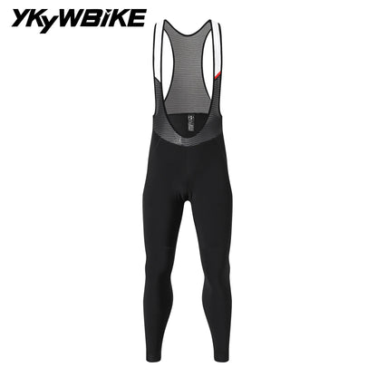 YKYWBIKE 2026 Winter Cycling Bib Tights Thermal Warmth Fleeced Road Bike Bib Long Pants 6 Hours Riding Bicycle Clothing