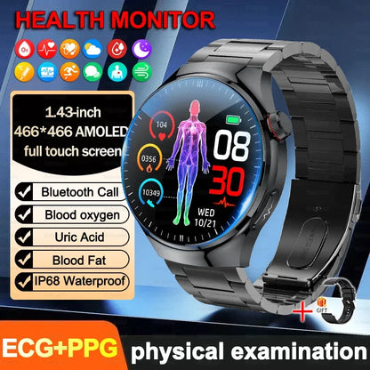 2026New For Man Smartwatches Outdoor Sport Smart Watch Men 1.43“ HD AMOLED Screen ECG physical examination BT5.0 Call smartwatc