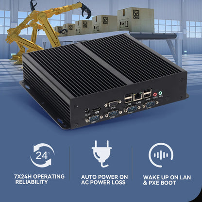XCY Fanless Industrial Mini PC Intel Core I5-3317U 4x COM DB9 8x USB Support Windows XP/7/8/10 Linux
