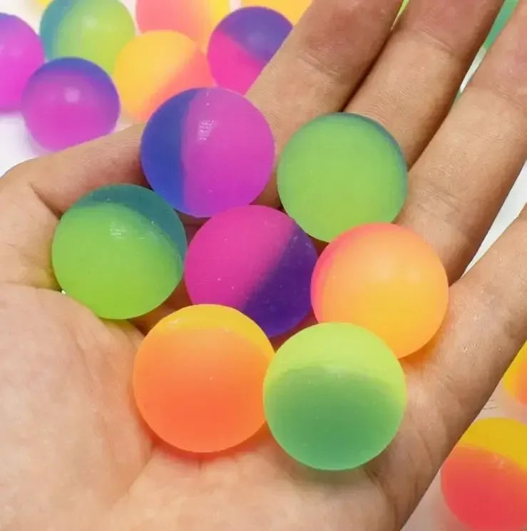 10Pcs 25mm Outdoor Bounce Ball Game Toys for Kids Birthday Party Favors Giveaway Pinata Filler Halloween Carnival Party Gift