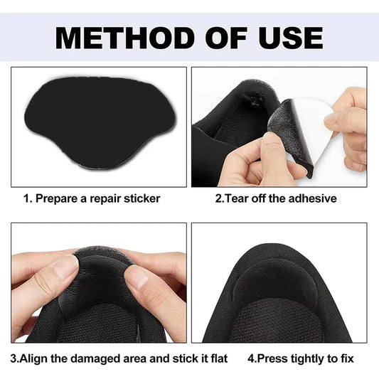 6pcs Shoe Repair Stickers Fabric Heel Protector Anti-Wear Repair Holes Self-adhesive Patches Insoles Pad Foot Care Insert