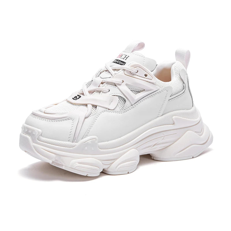 CH 2023 Women's Shoes Summer New Thick Sole Casual Sports Shoes Women's Lightweight Versatile Lace up Dad's Shoes