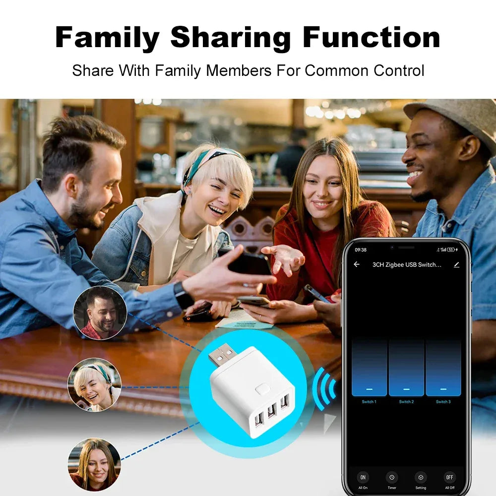 Tuya Smart WiFi/Zigbee Micro USB Adaptor Switch 5V Mini 1 2 3 USB Power Adaptor Smart Life Control Via Alexa Google Yandex Alice
