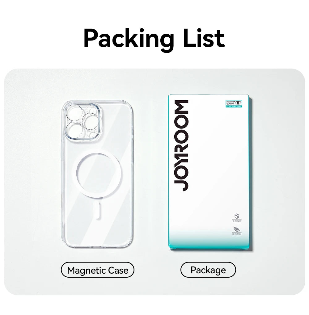 Joyroom Magnetic Case For iPhone 16 15 Pro Max Case Transparent Cover For iPhone 16 Wireless Charger Magnet Cover Anti Yellow