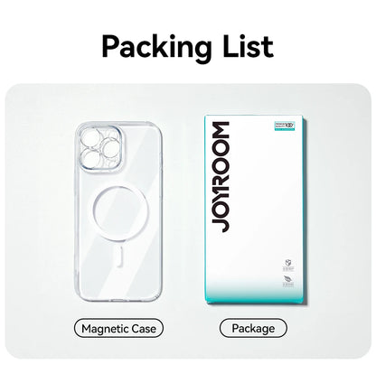 Joyroom Magnetic Case For iPhone 16 15 Pro Max Case Transparent Cover For iPhone 16 Wireless Charger Magnet Cover Anti Yellow
