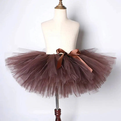 Brown Bear Tutu Skirt Outfit for Baby Girls Christmas Halloween Costumes Children Animal Skirts Girl Birthday Dance Tutus 0-14Y