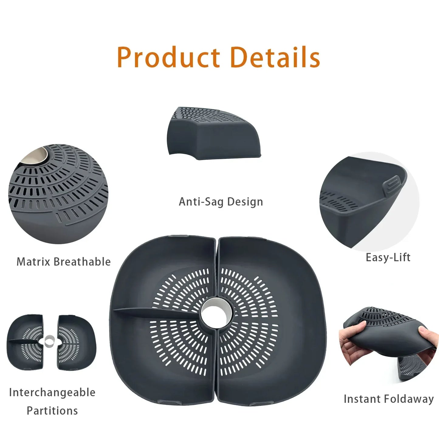 Silicone Grid Steaming Tray for Thermomix TM7, Silicone Divider Basket & Steam Pipe, Multilevel Cooking Accessories