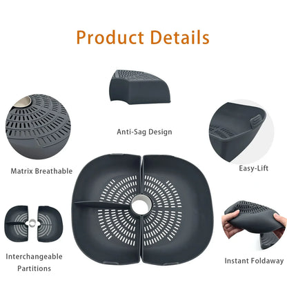 Silicone Grid Steaming Tray for Thermomix TM7, Silicone Divider Basket & Steam Pipe, Multilevel Cooking Accessories