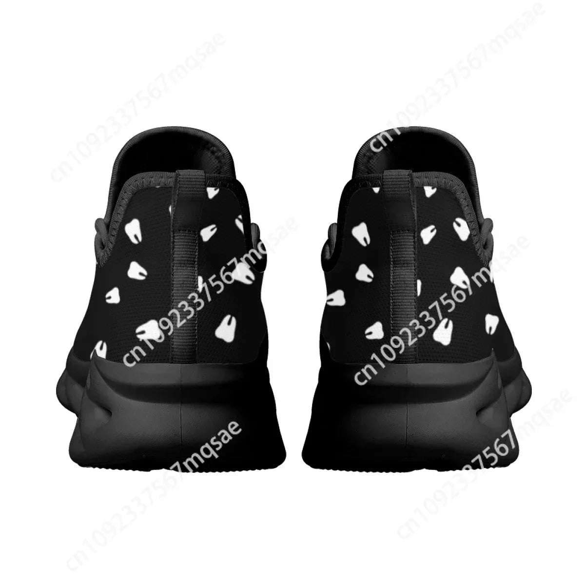 Black and White Teeth Medical Institution Nurse Shoes for Woman Men Four Seasons Round Toe Non-slip Casual Sneakers Custom Shoes