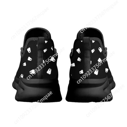Black and White Teeth Medical Institution Nurse Shoes for Woman Men Four Seasons Round Toe Non-slip Casual Sneakers Custom Shoes