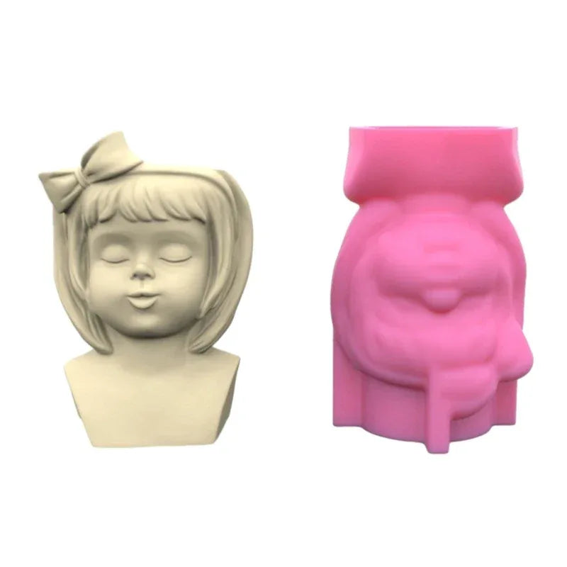 21 Types Nonstick Girls Pen Holder Mold Flower Pot Silicone Mold DIY Crafts Ornament Tool DIY Succulent Planter Mold