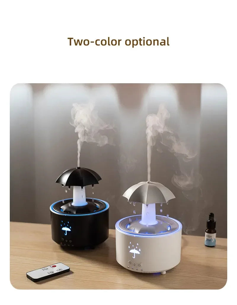 Cloud Rain Humidifier Raindrop Aroma Essential Oil Diffuserremote Control Night Light Desktop Fountain Water Drop Sound For Home