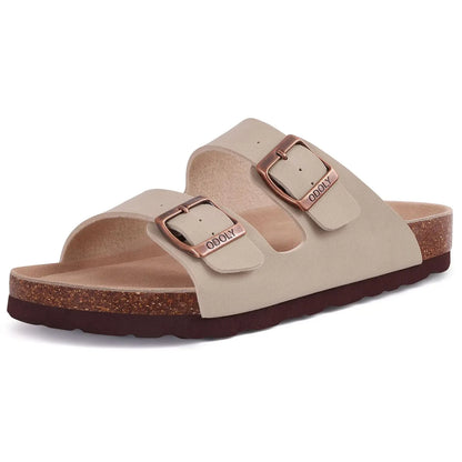 Shevalues Cork Sole Slippers For Women Men Classic Suede Summer Sandals With Arch Support Fashion Orthopedic Beach Cork Shoes