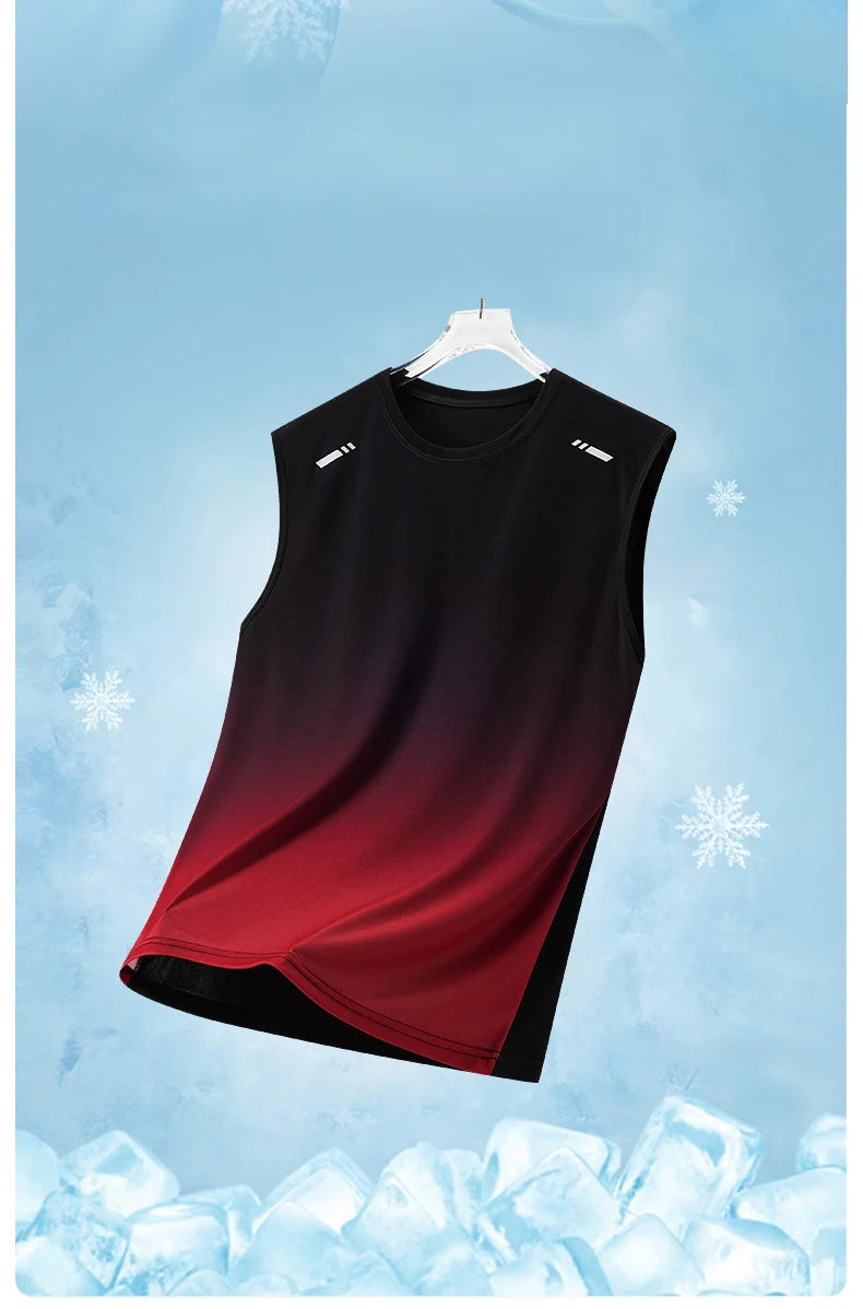 Summer Marathon Quick Dry Vest Men's Fitness Lightweight Breathable Ice Vest Men Running Moisture-Absorbent Mesh Sports Vest