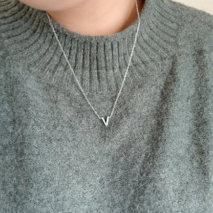 Cazador Minimalist Initial A-Z Letter Necklace for Women Alphabet Stainless Steel Choker Chains Jewelry Birthday Gift Wholesale