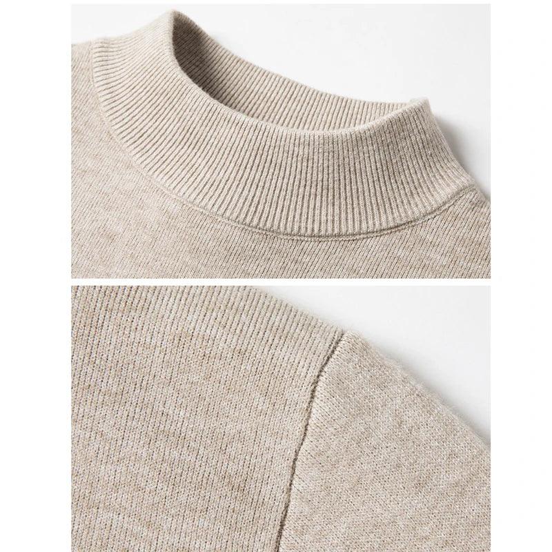 Slim Black Tops Men Autumn Winter Turtleneck Long Sleeve Slim Pullover Sweater Blouse Top Good Quality Spring Autumn Pullover