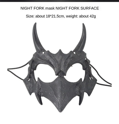 Halloween Mask Half-face Mask Cos Dragon God Fierce Tiger Night Fork Tengu Man Wolf Mask Performance Skull Masks