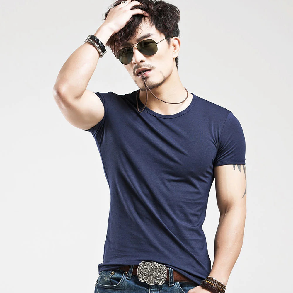 2026 Brand New Men T Shirt Men T-shirts V neck Man T-shirt For Male Fitness Tshirts Men T Shirts Tops Tees Clothing