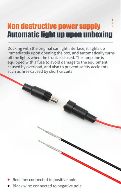 LED Trunk Lighting Lights Dynamic Flowing Flexible Light Strip On/Off Scanning Atmosphere Lamp Waterproof for Car Accessories