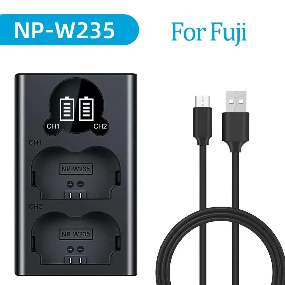 Dual Camera Battery Charger for Sony NP-FW50 FZ100 BX1 Canon LP-E6 E8 E17 NB-13L fuji NP-W235 W126 Nikon EN-El15 EL25 Panasonic