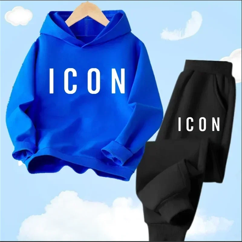 Spring Autumn New Fashion Kids Tracksuits 3-12 Years Boys and Girls Casual Sports Hoodie Tops+Pants 2PC Sets Children's Clothing