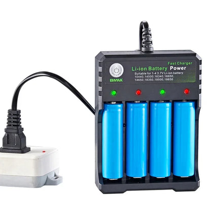 18650 Battery Charger Black 1 2 4 Slots AC 110V 220V Dual For 18650 Charging 3.7V Rechargeable Lithium Battery Charger