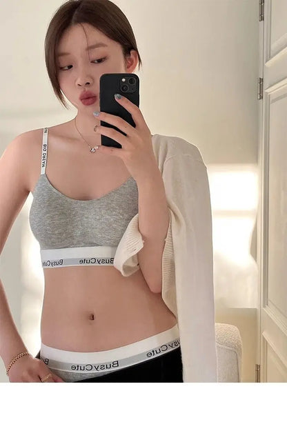 New Letter-free Comfortable Lingerie for Women Without Underwire, Anti-sagging and Comfortable Sports Bra Cover Set