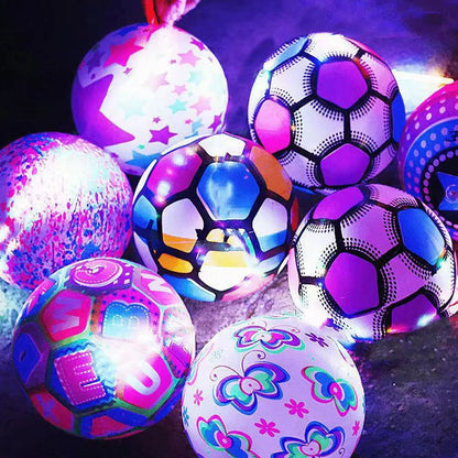Luminous Ball Flashing Sport Fitness Portable Inflatable Throwing Bouncy Ball Rubber Parent-child Outdoor Interactive Games Toys