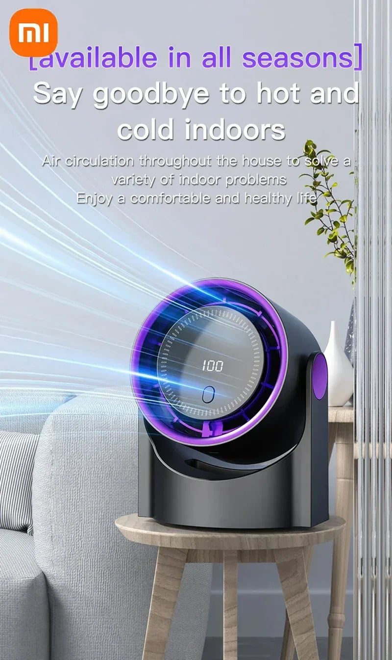 Xiaomi Smart Electric Fan 100 Level Bladeless Fan Portable Small Usb Charge Silent Desktop High-speed Circulating Cooling Fan