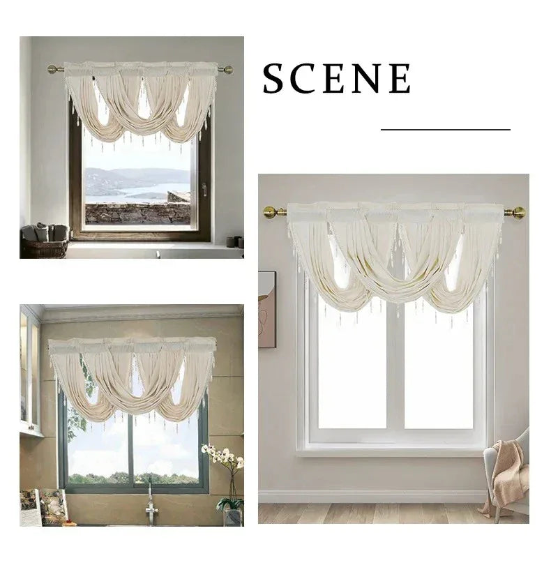 Velvet Valance Small Curtain for LivingRoom Bedroom Kitchen  Hotel Hall Luxury Home Decoration High Quality Fabric Partition